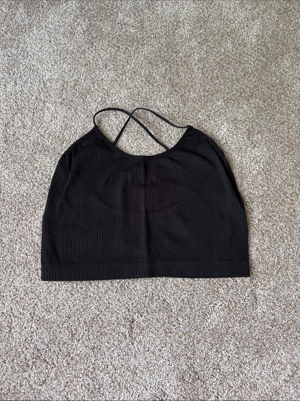 Target Black Ribbed Tank Top with Crossback Straps